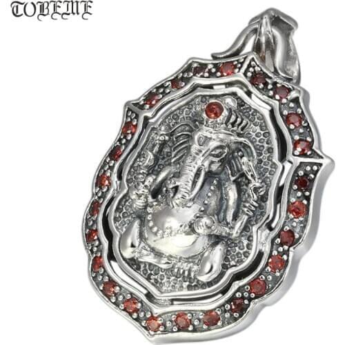 Handmade 925 Silver Ganesha Buddha Pendant vintage thai silver fortune buddha amulet pendant pure silver buddha pendant man gift