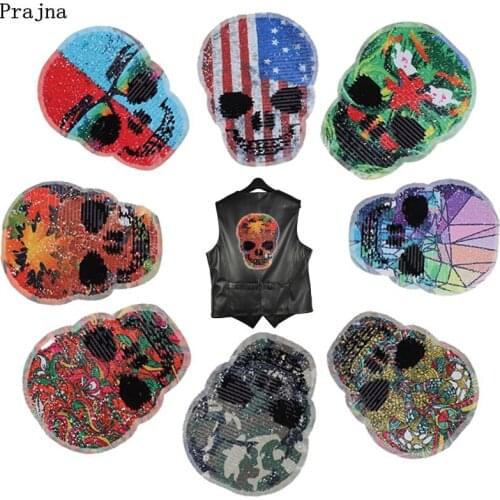 Prajna American Military Patches Reversible Change Color Sequins Patch Jacket Motorcycle Jacket DIY Tactical Clothing Applique