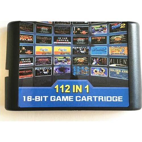 Top 112 in 1 For Sega Megadrive Genesis Game Cartridge with Contra Gunstar Heroes Alien Soldier Streets of Rage Sonic Golden Axe