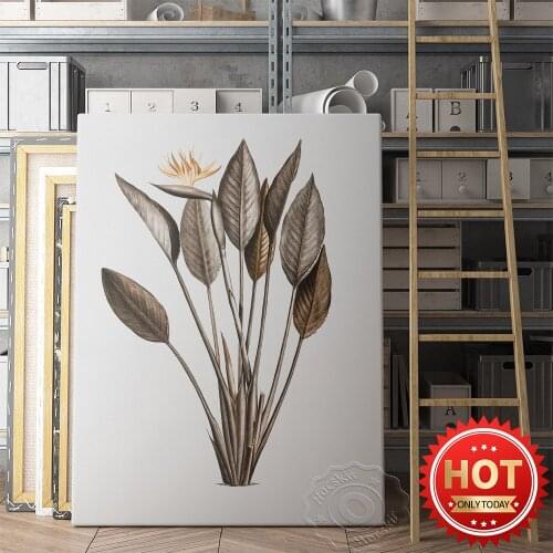 Vintage Art Crane Flower Decor Poster, Nordic Style Home Decor Wall Picture, Nature Plant Art Wall Stickers, Wall Art Prints