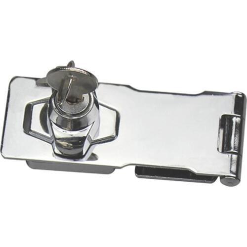 Plating Self Locking Security Hasp Staple Lock 2.5/3/4 inch StainlessSteel 2 Key Cabinet Lock Drawer Padlock Door/Shed/Gate Lock