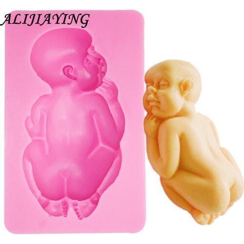 1Pcs Sleeping 3D Baby modelling for the baby shower favour gifts Silicone Mold Fondant Silicon Mold Cake Decoration Tools D0136