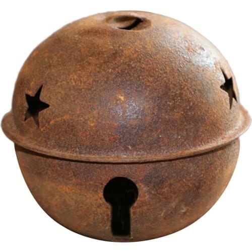 12pcs Rusty Metal Star Cutout Jingle Bells for Christmas Holiday Craft Decorations(40mm)