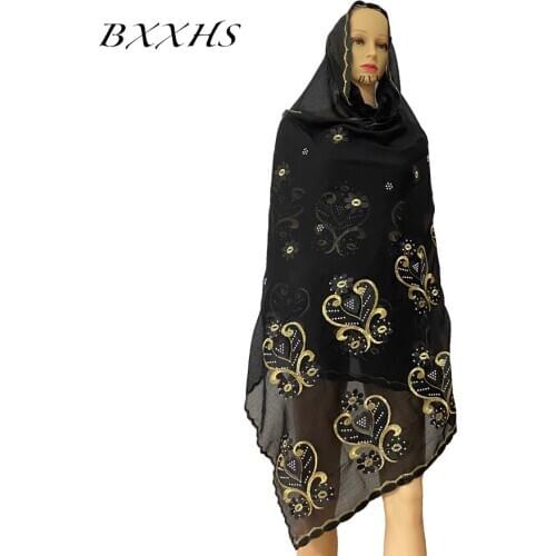 2020 African Dubai Big Flowers New Fashion Mmuslim Pashmina Hijab Embroidery Scarf Multinational shawls wrap Headband For Lady