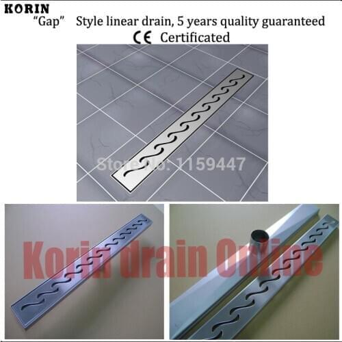 900mm "Wave" Style Stainless Steel 304 Linear Shower Drain, Vertical Drain, Floor Waste, Long floor drain, Shower channel