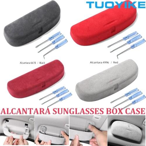 Alcantara Car Glasses Box Storage Holder Sunglasses Case For BMW X1 E84 F48 X3 X4 F25 F26 G01 X5 X6 F15 F16 F20 F30 G20 F10 F01