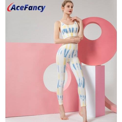 Seamless Yoga Set T8828 Print Gym Tank Top Women Leggings Yoga Set Fitness Clothing 2 Pcs Outfits for Women Gym Wear Women Yoga