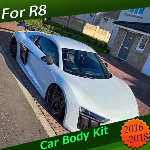 Carbon fiber front bumper lip rear bumper diffuser For Audi R8 Car body kit 16-18 New R8 V style rear spoiler wings