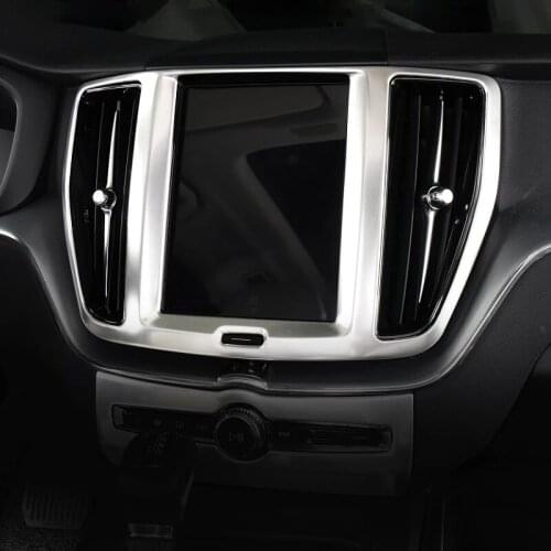 For Volvo XC60 2018 2019 Interior Central Control Display Navigation Box Cover Frame Panel Stickers Trims Car Accessories