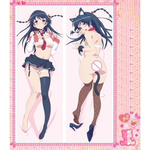 Anime Cartoon Masou Gakuen HxH Double-Sided Bolster Hugging Peach Skin 2 Way Pillow Case Pillow Cover Pilllowcase Gift 78023