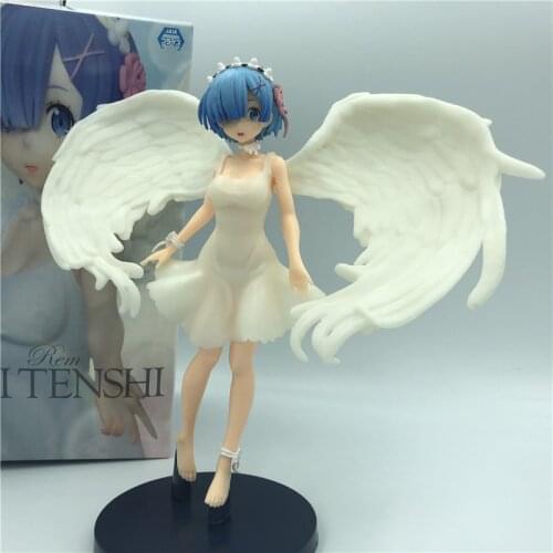 Angel wings Rem Dress Re:Life in a different world from zero Transparent Dress PVC Action Figure Cute Rem Model Toys 23cm