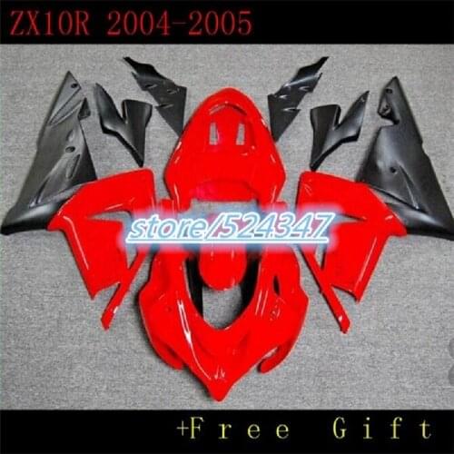 Custom your Motorcycle fairing kits for KAWASAKI Ninja ZX 10R 2004 2005 aftermarket ABS fairings body kit 04 05 ZX10R red black