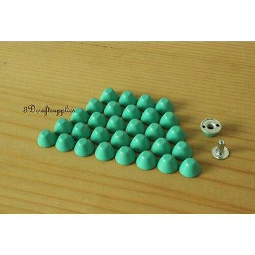 Purse feet studs leather rivet bag clothing shoes 100 sets 10 mm aque blue M64E