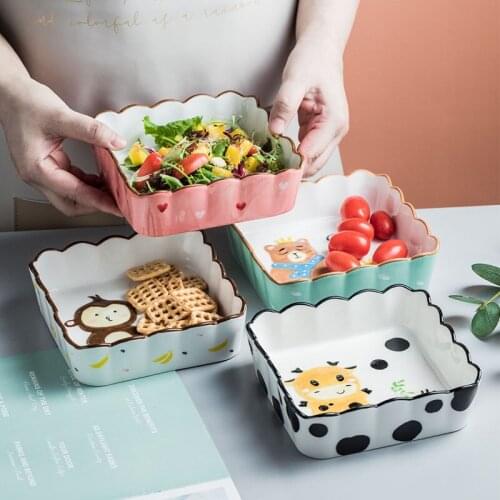 Creative Ceramic Tableware Set One Person Food Net Red Ins Lovely Childrens Oatmeal Breakfast Hand Bowl Home Ramen Bowl