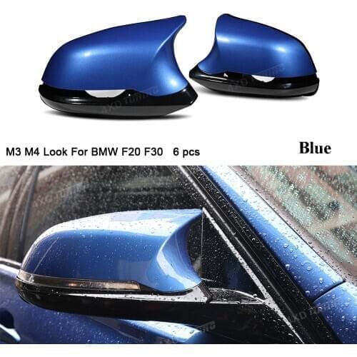 M3 M4 Look For BMW F20 X1E84 M2 F87 Mirror Cover 1 2 3 4 series F36 F22 F30 Rear View Carbon Look Mirror Cover 6 Pcs gloss black