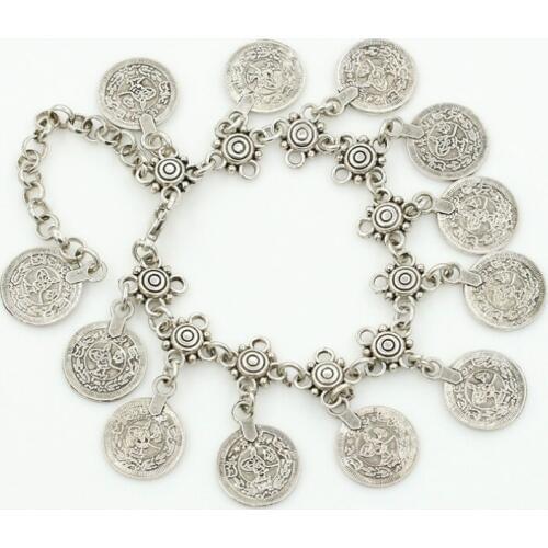 Fashion Jewelry Retro Style Metal Coin Fringe Anklet Bohemia Luxury Pendant Coins Anklet Bracelet Womens Elegant Anklets