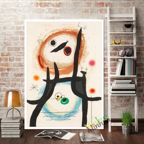 La Femme Angora Poster Joan Miro Abstraction Wall Art Printing Canvas Picture For Living Room Bedroom Home Decoration Gift
