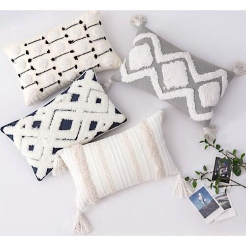 Boho Cushion Cover Morocco Tufted Tassel Throw Pillow Covers Decorative Macrame Pillow Case Sofa Couch Chair Nordic Pillow Cover