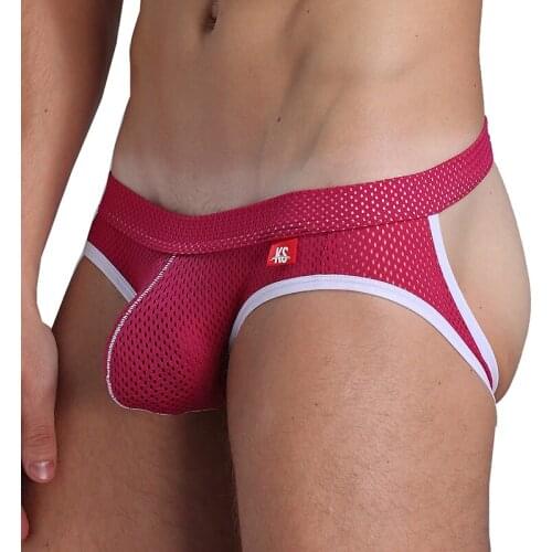 Brand Mesh Men Jockstraps Underwear Sexy Men Underwear Penis Pouch Push UP Men Thong String Homme Tanga Hombre