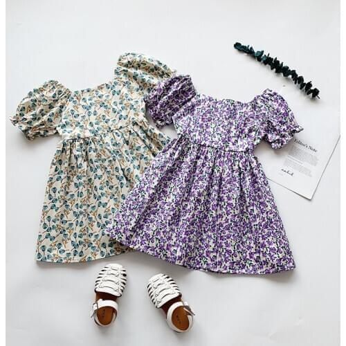 2-7T Toddler Kid Baby Girls Clothes Spring Summer Floral Dress Elegant Cute Sweet Flower Print Sundress Beach Playa Boho Dress