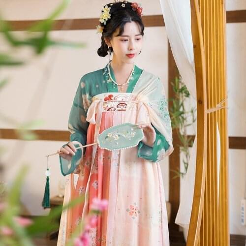 XinHuaEase Chinese Traditional Hanfu Womens Original Tang Dynasty Female Fairy Ancient Costume Chest Cosplay Dresses Outfit New