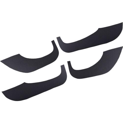 4pcs/Set Film Interior Car Door Anti-Kick Pad Cover Trim Cap PVC Carbon Fiber Texture Black Fit for Kia Seltos 2020 2021