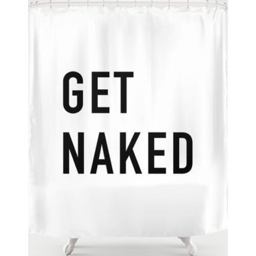 Get Naked Black Shower Curtain Waterproof Polyester Fabric 72 x 78 inches Set with Hook Nordic Shower Curtains Bathroom Curtain