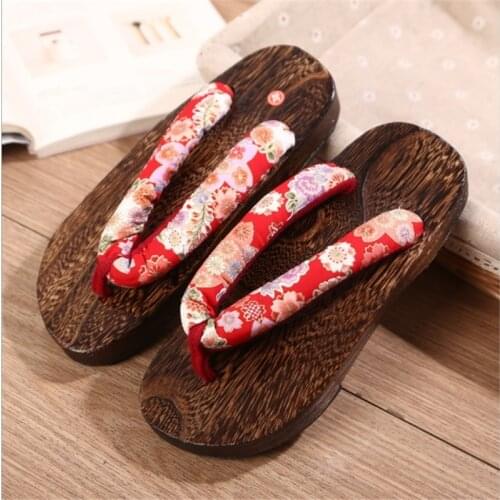 Flat Bottom Unisex Wooden Paulownia Japanese Traditional Geta Clog Man Woman Naruto Ninja Cosplay Shoes Flip Flop Summer Sandals