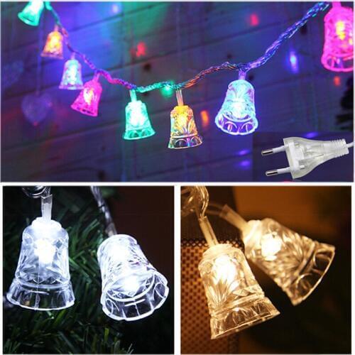 10M 100 LED String Lights Bell Shape Christmas Lights Wedding Holiday Party Xmas Tree Bedroom Decoration Outdoor Garden Light