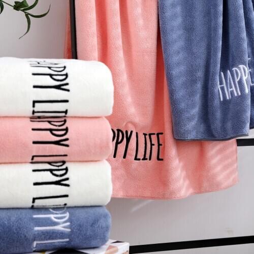 T120A New nice gift pink blue ivory Absorbent Embroidered letter Microfiber hotel bath towels hand towels face towel