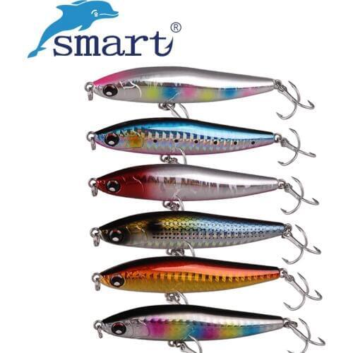 SMART Pencil Bait 80mm 19g VMC Treble Hooks Sinking Fishing Lure Iscas Artificial Para Pesca Leurre Peche Souple Fishing Tackle