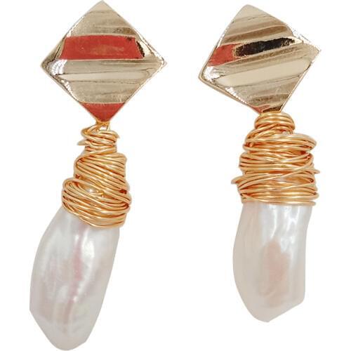 HIGH QUALITY PEARL EARRING,100% nature freshwater pearl earring ,AAA big baroque pearl,biwa pearl 25 mm,925 silver hook