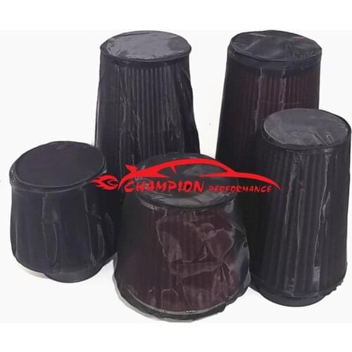 1pcs Universal Air Filter Protective Cover Waterproof Oilproof Dustproof For High-flow Air Inlet Filters Black Car Accessories