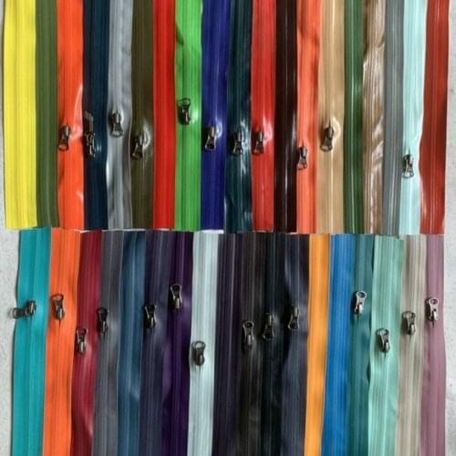 20pcs/lot 20cm 3# 5# Ykk Waterproof Nylon Coil Zipper with Slider Outdoor Ski Suit Bag Tent Black White Grey