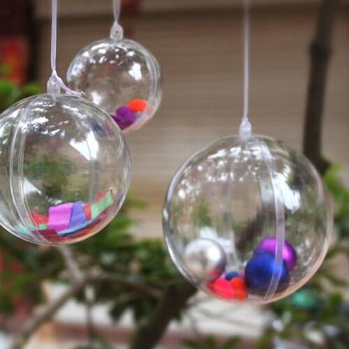 10pcs Transparent Hanging Ball For Xmas Tree Bauble Clear Plastic Home Party Christmas Decorations Gift Craft New 2019