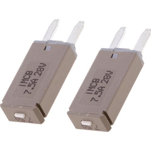 2 pcs 7.5A Blade Fuse Car ATM Mini Kit Circuit Breaker Manual Reset