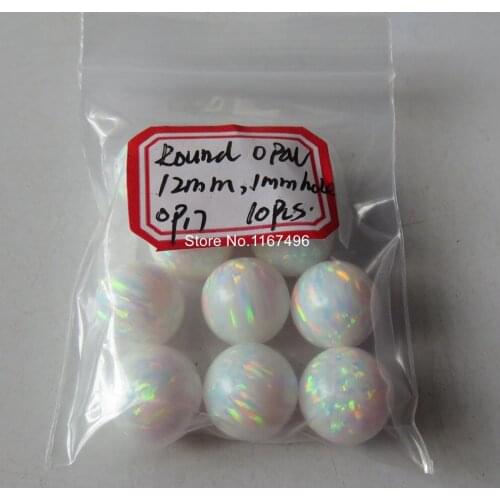 20pcs/lot 12mm Round Opal Beads Round Ball Opal Full Drilled Synthetic Round Opal Beads for DIY Jewelry