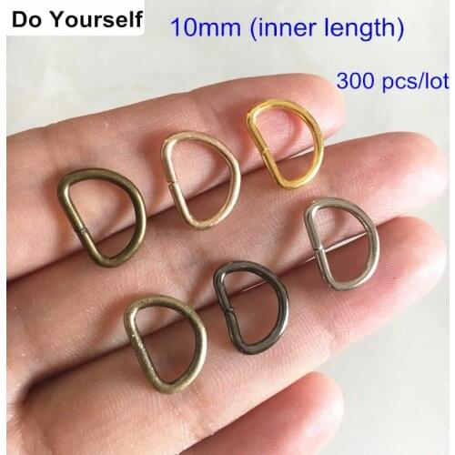 300 pcs/lot Bag Parts & Accessories Luggage bag buckle Snap hook,Dog,Bag hanger D ring 10mm diameter Bronze / Gold / Silver