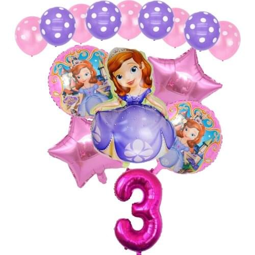 5pcs Birthday Cake Princess Balloons Cinderella Ariel Belle Rapunzel Baby Birthday Party Decorations shower kids Helium Balls