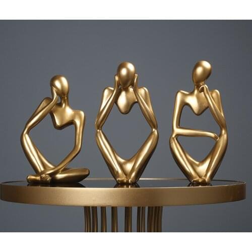 Europe Style People Abstract Sculpture Home Decoration Accessories Modern Thinking Model Statues Living Room Office Desk Decor