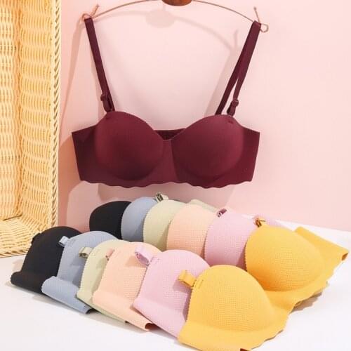 Women Push Up Bra Seamless Brassiere Candy Color Sexy Cute Breathable Lingerie for Female Underwear Intimates Backless Bralette