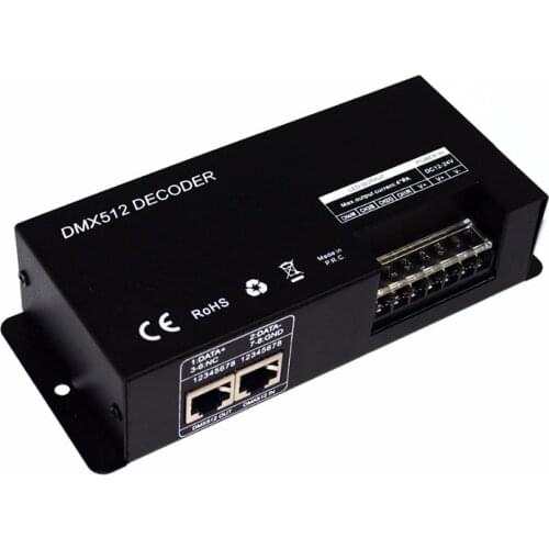 Factory Price 8A RJ45 DMX PWM Control Signal 4 Channels 4CH RGBW DMX512 Decoder For LED Strip Light