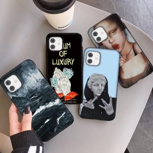 LUPWAY Statue Abstract Art Painted Phone Case For For iPhone 11 12 Pro Max 7 8 6 Plus 5 5s X XR XS SE 2020 Soft Silicone Cover