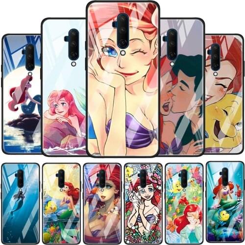 Princess Ariel Disney Tempered Glass Cover For OnePlus Z 7 8 9 7T 8T 9R Nord 5G Pro Silicone Phone Case Coque
