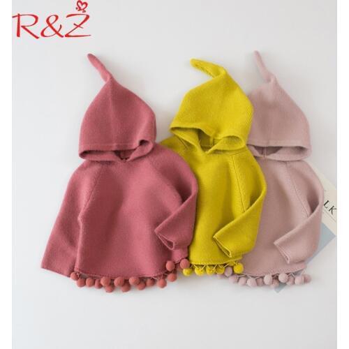 R&Z 2019 Childrens Sweaters Hooded Girls Knitted Sweater Autumn Winter Toddler Sweaters Casual Kids Knitwear Kids Clothes