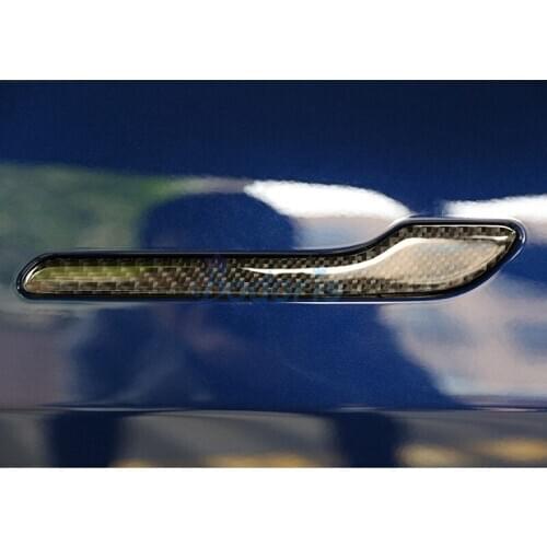 For Tesla Model 3 2017 2018 2019 Carbon Fiber Color Car handle Protective Cover Door Handle Outer Bowls Garnish Moulding Trim
