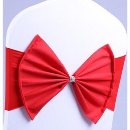 Elastic Organza Chair Covers Sashes Band Wedding Bow Tie Backs Props Bowknot Spandex Chairs Sash Buckles Cover LX5881