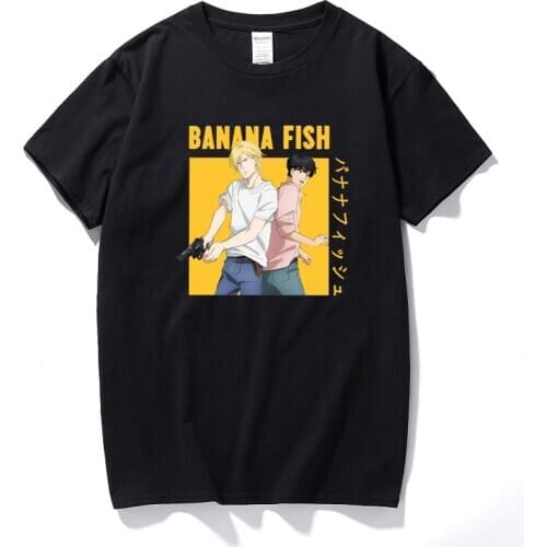 Anime Clothes Tops Banana Fish T Shirt For Men Manga Unisex Streetwear T-shirt Casual Cotton Short Sleeve Tshirt Homme