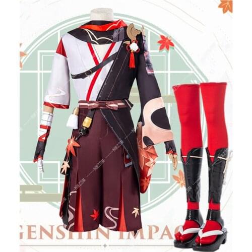 Hot game Genshin cosplay costume lnazuma Kaedehara Kazuha full set anime man