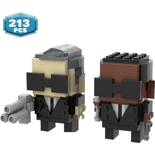 MOC Brickheadz Anime Men-BlackING Building Blocks Movie Figures Bricks Characters Building Blocks Childrens Toys Education Toys